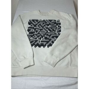 Arcade Fire Men's Light Gray Crew Neck Fleece Lined Pullover Sweatshirt Large